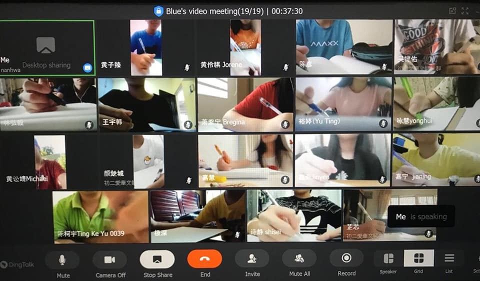 南华独中体育课不停歇。师生线上跳 TABATA