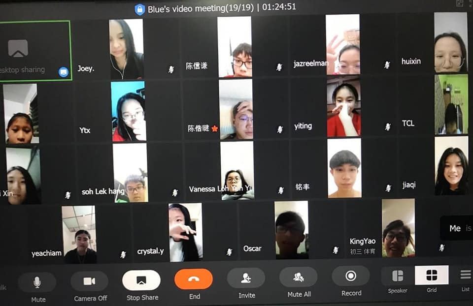 南华独中体育课不停歇。师生线上跳 TABATA