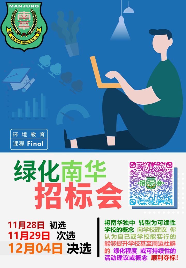 一间隐身于椰林棕榈的独立中学，有着得天独厚的环境条件。如果你是一名杰出的环境保护