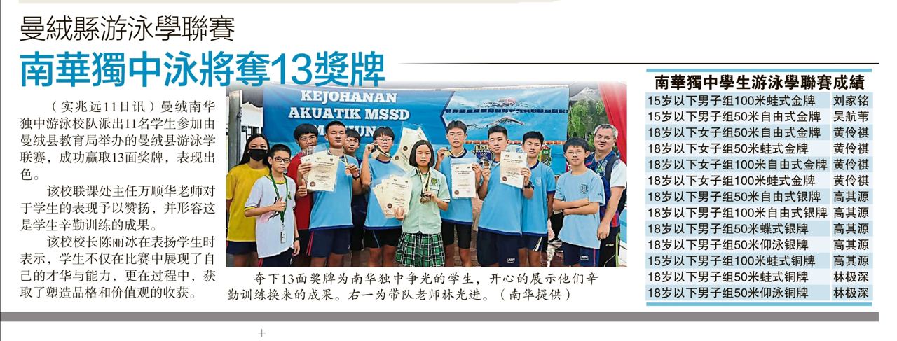 曼绒县游泳学联赛